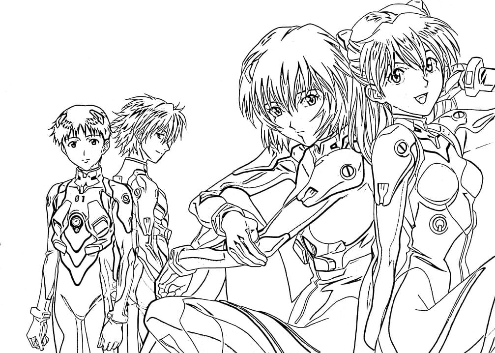 Coloriage Imprimable Neon Genesis Evangelion