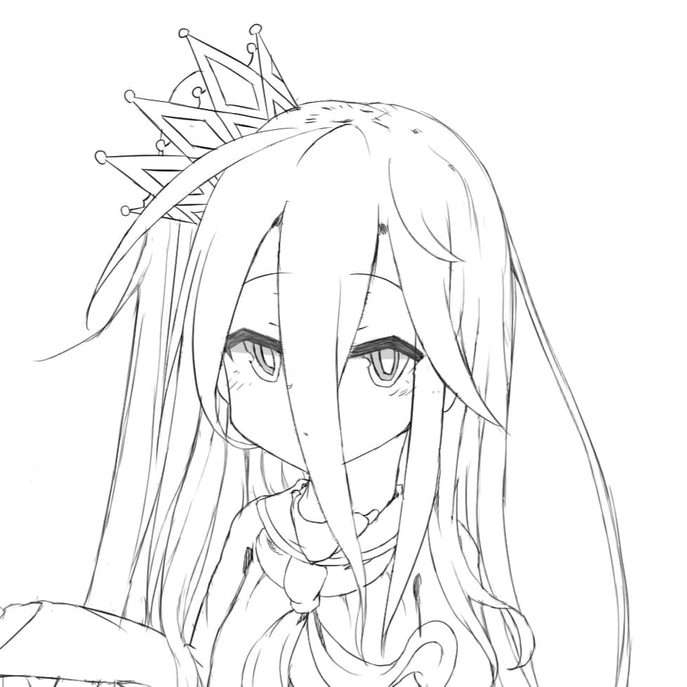 Coloriage Jolie fille de No Game No Life