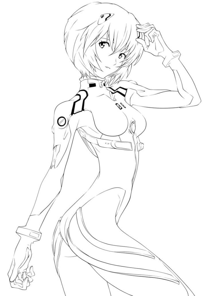 Coloriage Jolie Rei Ayanami