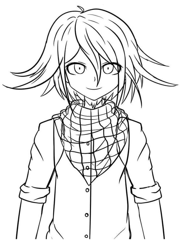 Coloriage Kokichi Oma Souriant