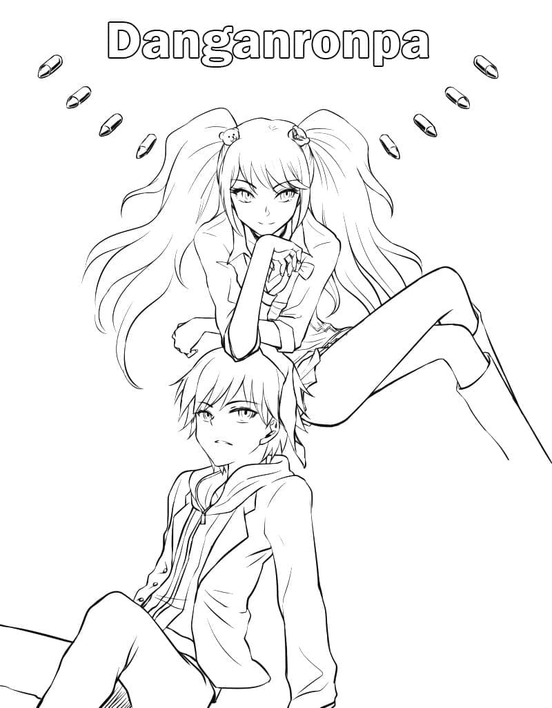 Coloriage Nagito Komaeda et Junko Enoshima