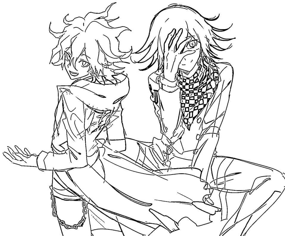 Coloriage Nagito Komaeda et Kokichi Oma