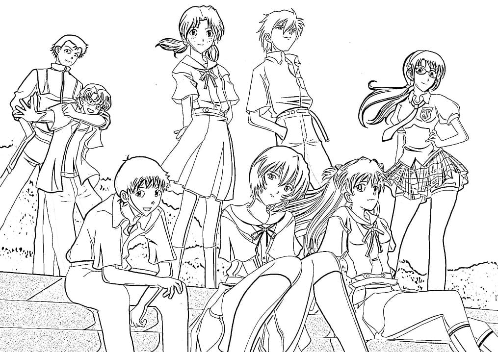 Coloriage Neon Genesis Evangelion Anime