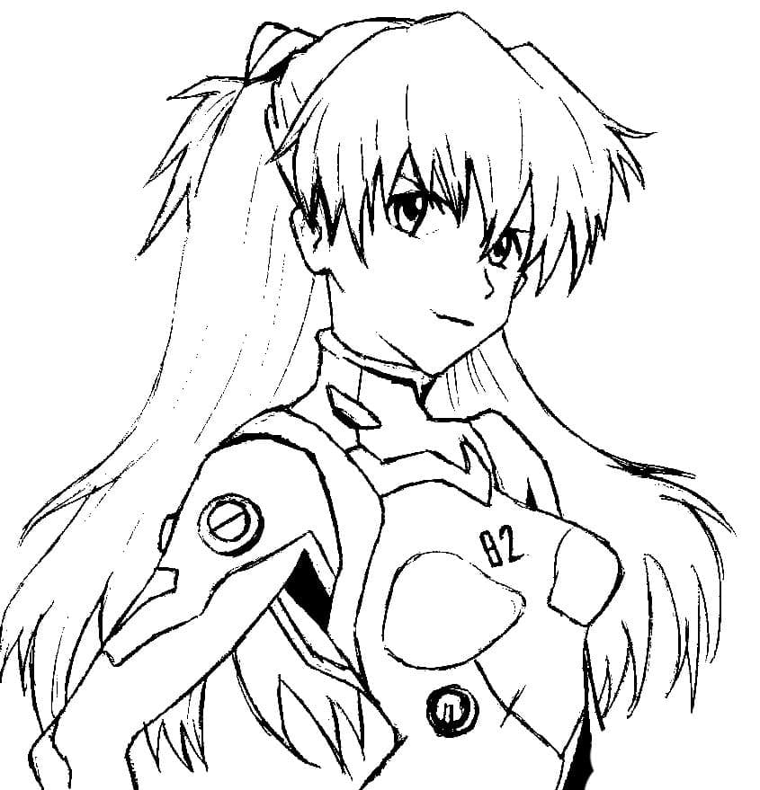 Coloriage Neon Genesis Evangelion Asuka Langley