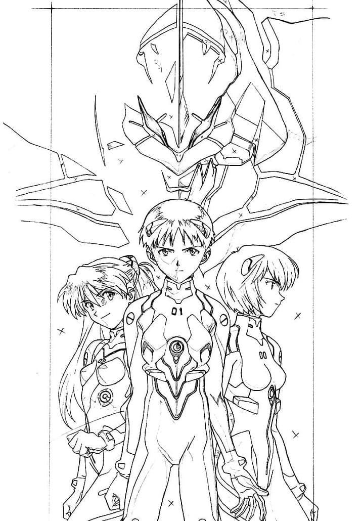 Coloriage Neon Genesis Evangelion JPG