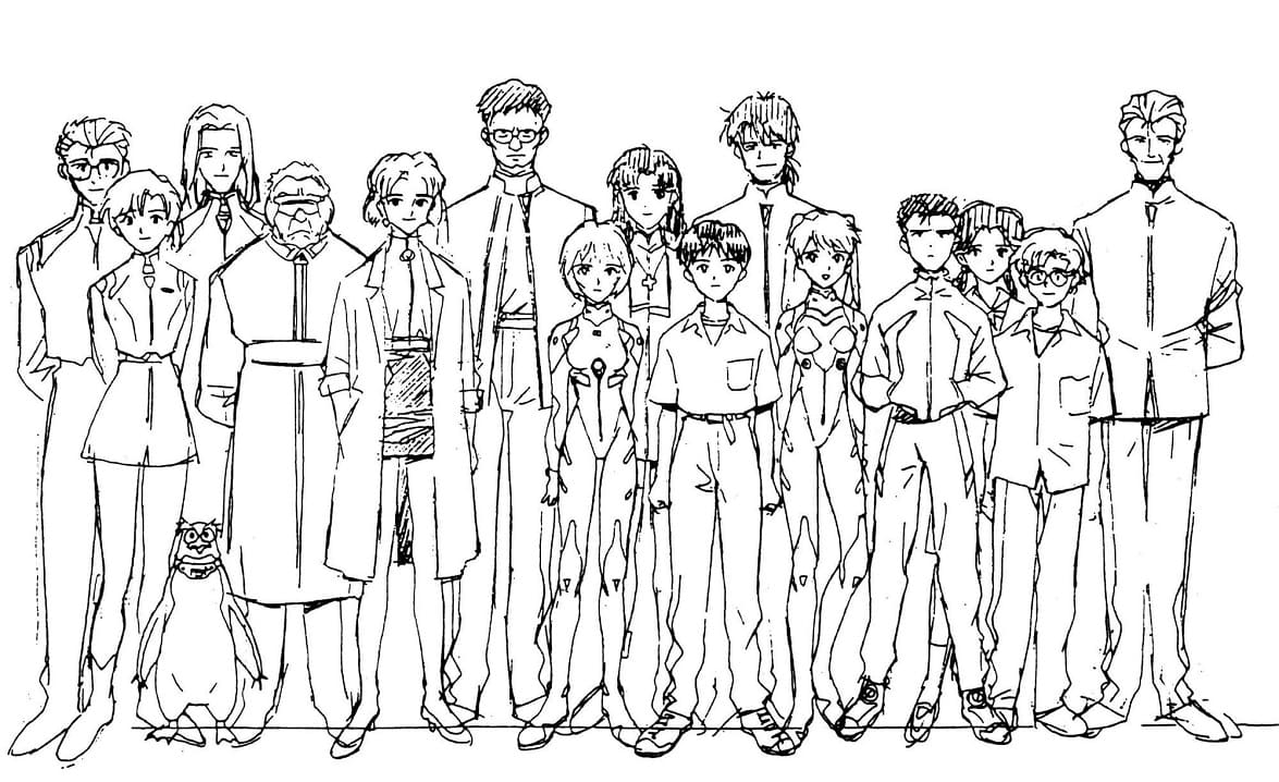 Coloriage Neon Genesis Evangelion Personnages