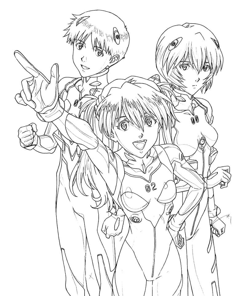 Coloriage Personnages de Neon Genesis Evangelion