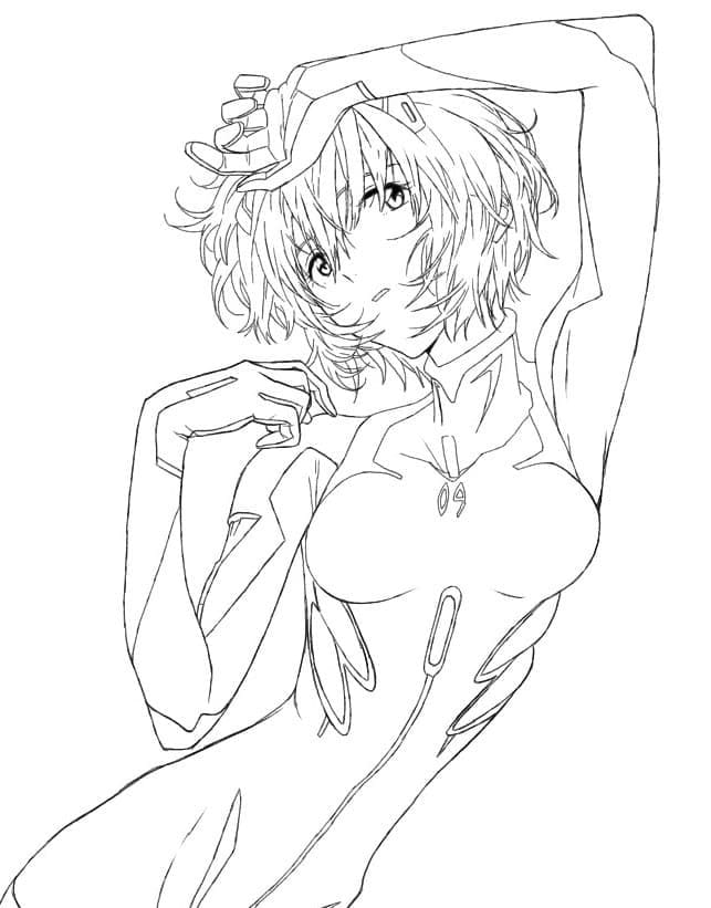 Coloriage Rei Ayanami