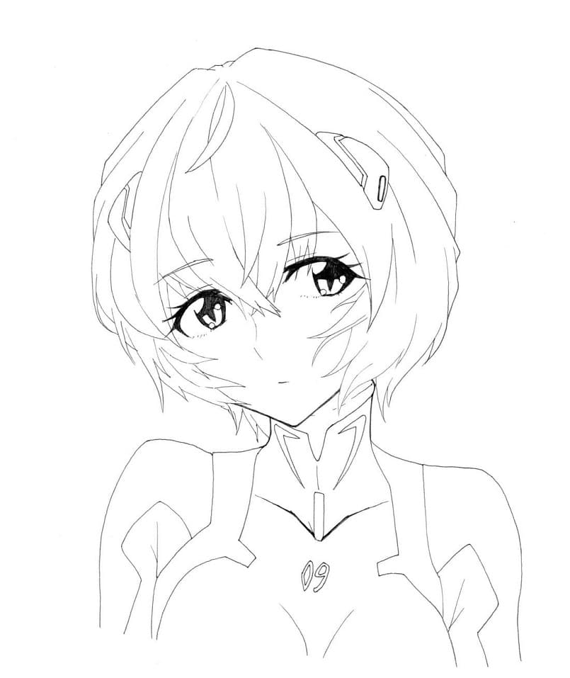 Coloriage Rei Ayanami de Neon Genesis Evangelion