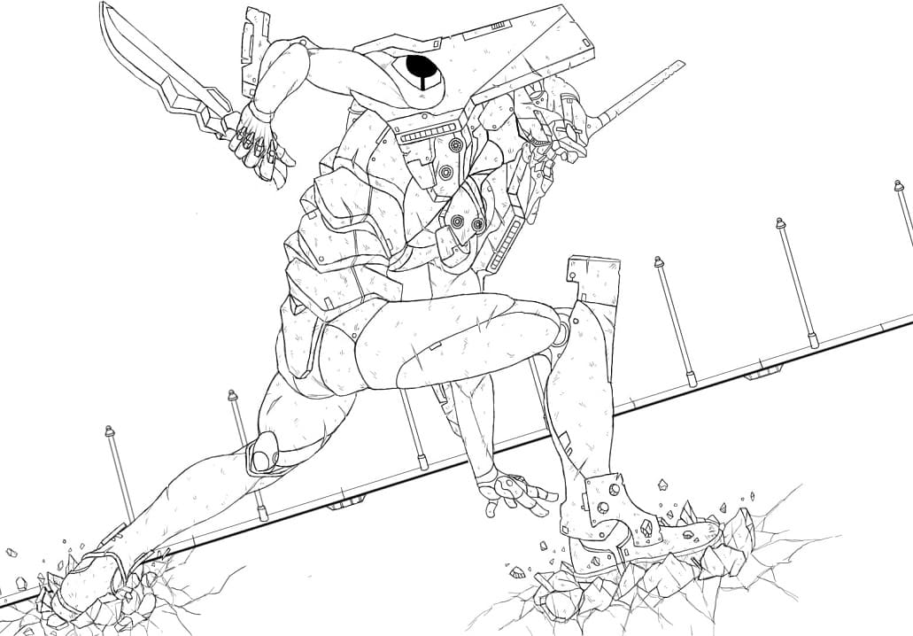 Coloriage Robot Eva Neon Genesis Evangelion