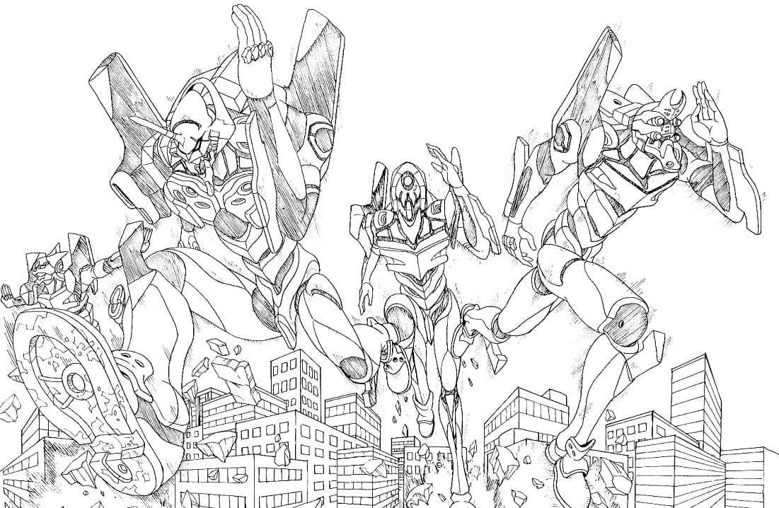 Coloriage Robots de Neon Genesis Evangelion