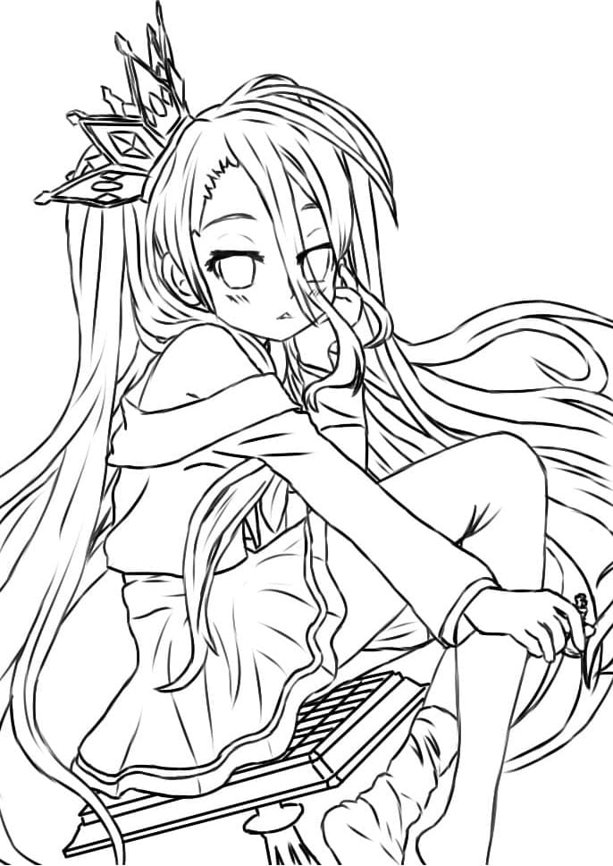 Coloriage Shiro de No Game No Life