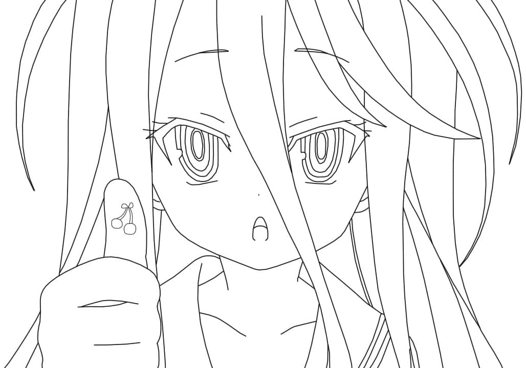 Coloriage Shiro mignon de No Game No Life