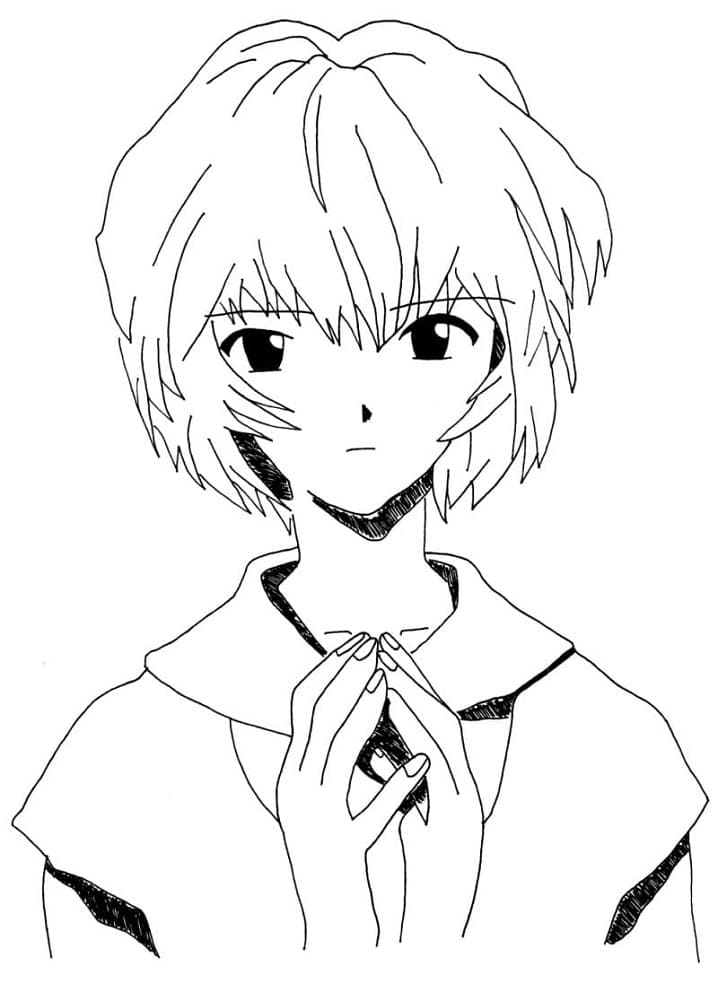 Coloriage Triste Rei Ayanami