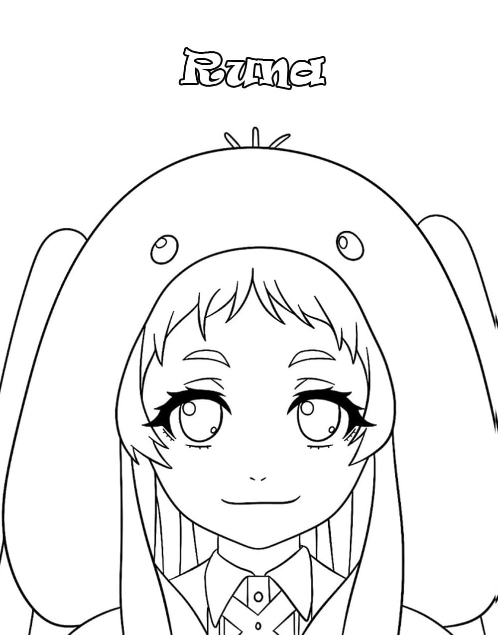 Coloriage Visage de Runa Kakegurui