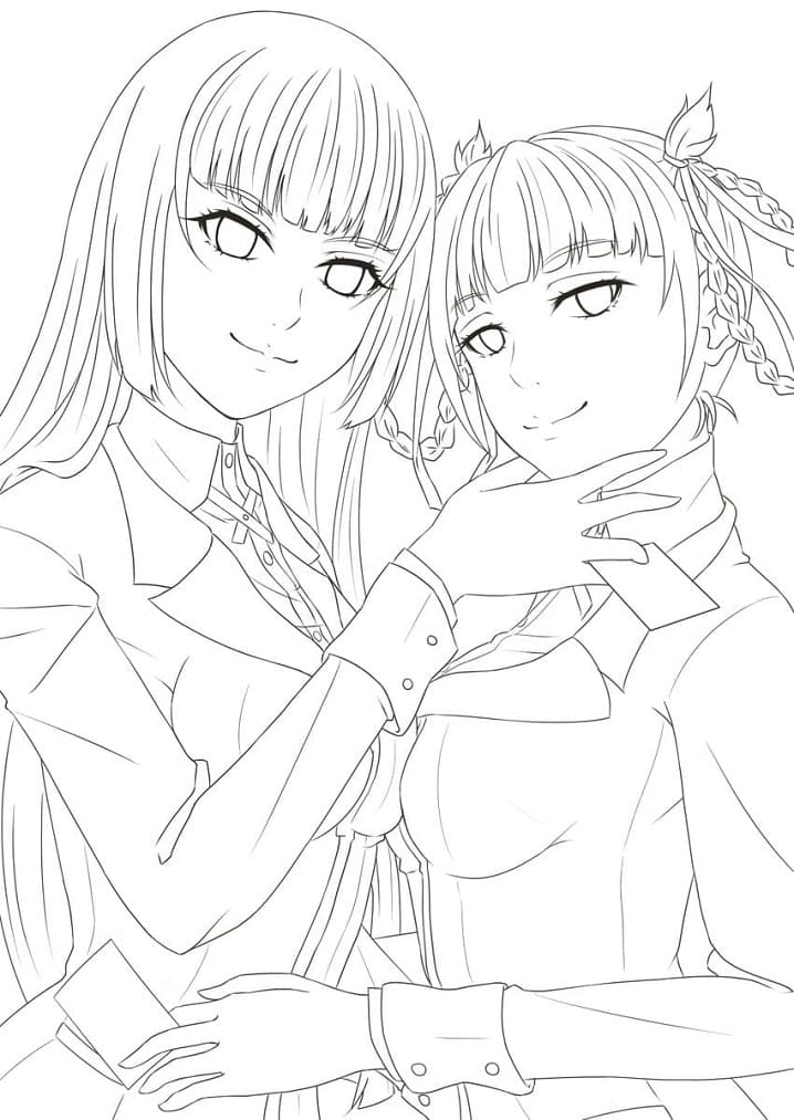 Coloriage Yumeko Et Kirari