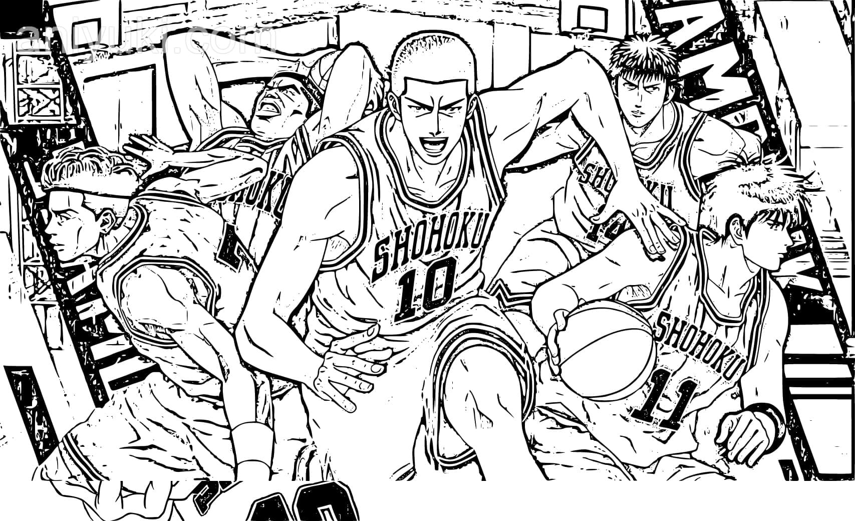 Coloriage Anime Slam Dunk