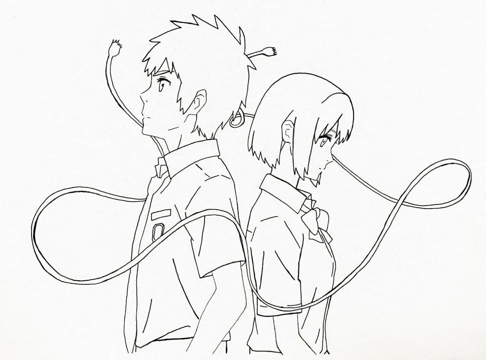 Coloriage Bon Taki Et Mitsuha