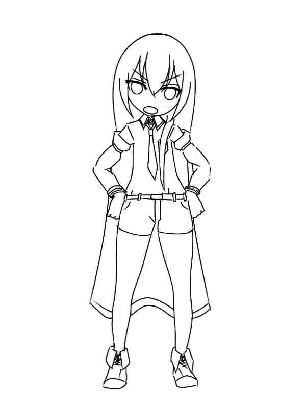 Coloriage Chibi Kurisu Makise