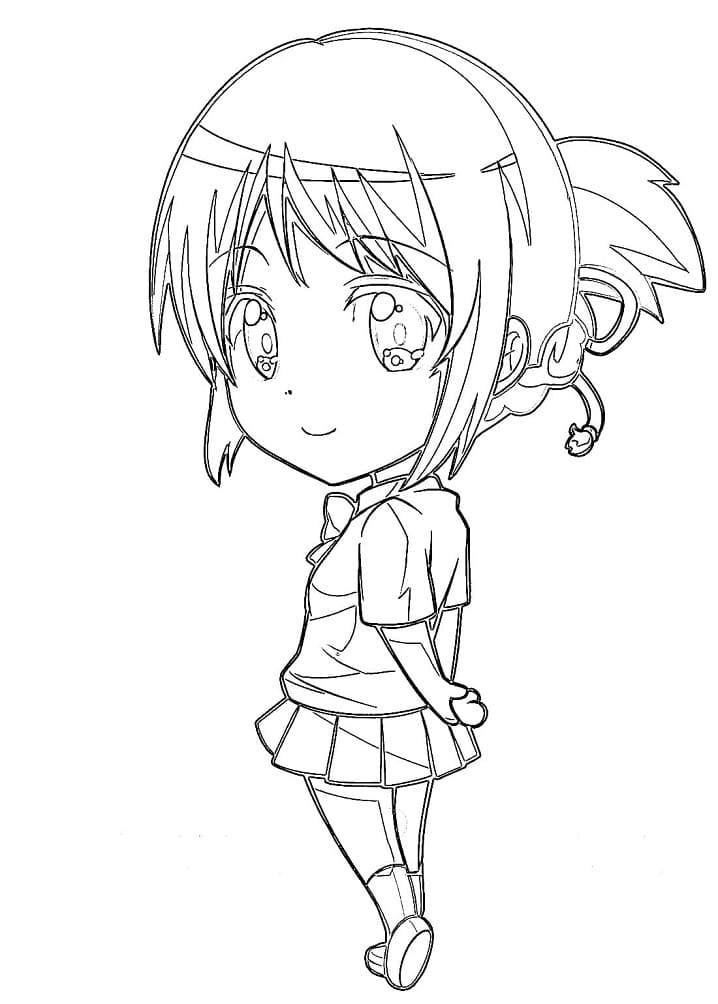 Coloriage Chibi Mitsuha Miyamizu