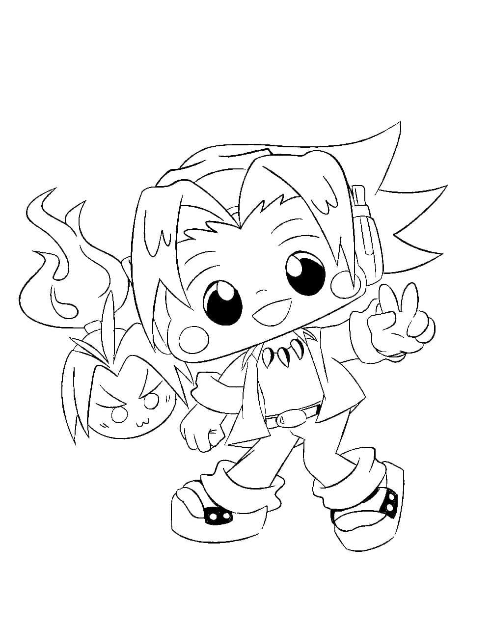 Coloriage Chibi Yoh Asakura