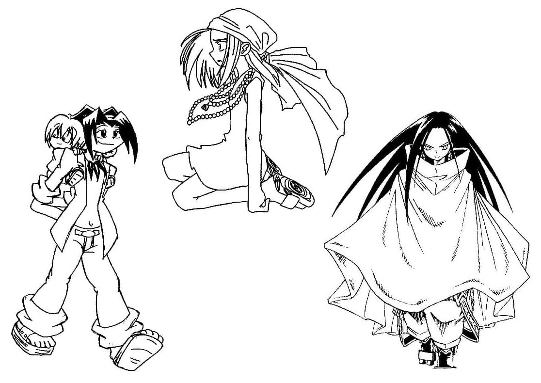 Coloriage Image de croquis Shaman King