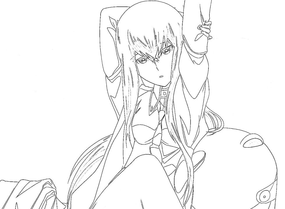 Coloriage Kurisu Makise de Anime