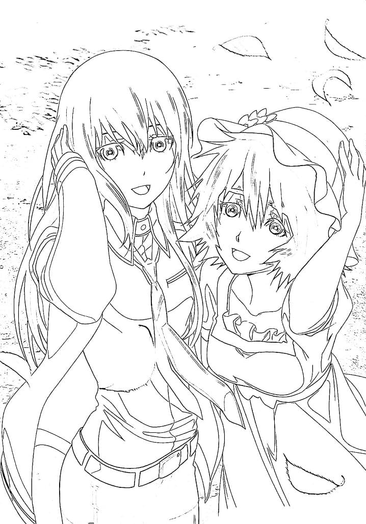 Coloriage Kurisu Makise et Mayuri Shiina