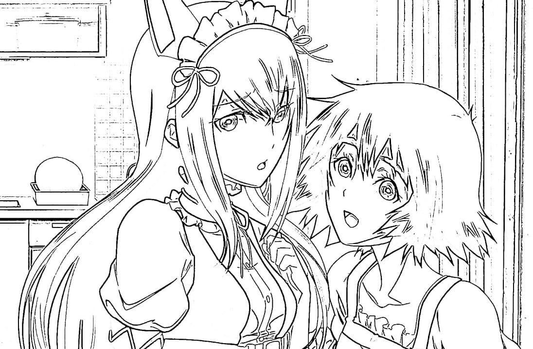 Coloriage Mayuri Shiina avec Kurisu Makise