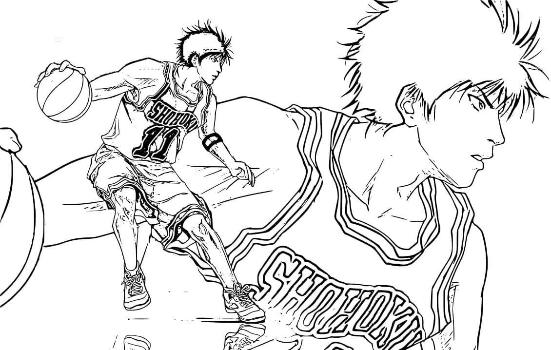 Coloriage Rukawa Kaede de Slam Dunk