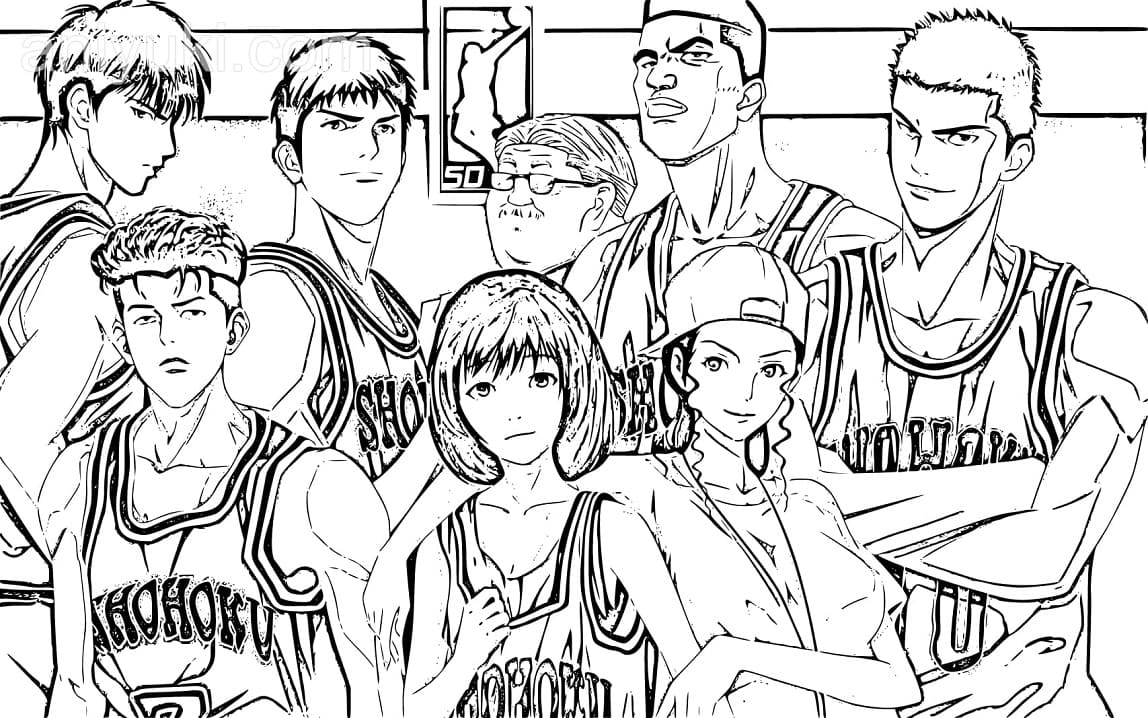 Coloriage Slam Dunk 10