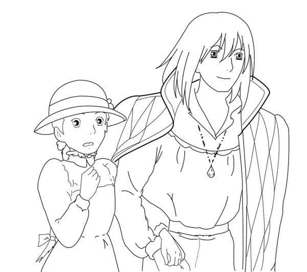 Coloriage Sophie et Howl