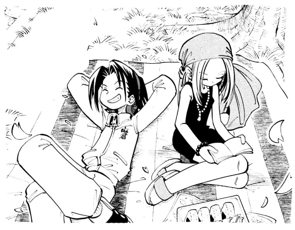 Coloriage Yo Asakura et Anna de Shaman King