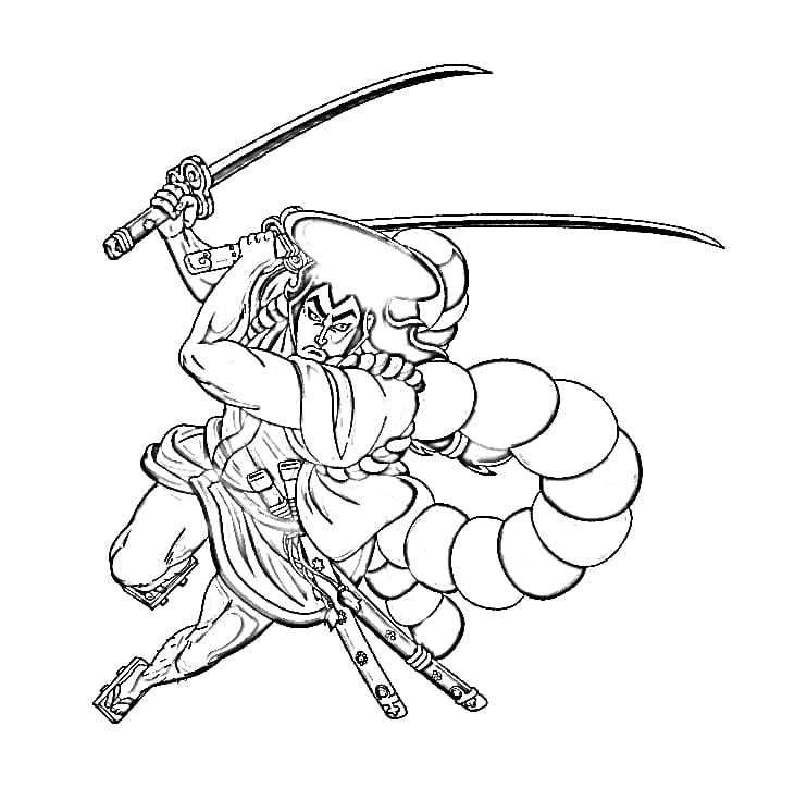 Coloriage Attaques de Kozuki Oden