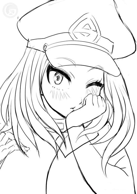 Coloriage Camie Utsushimi Esquisser