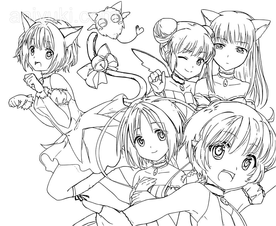 Coloriage Filles de Tokyo Mew Mew