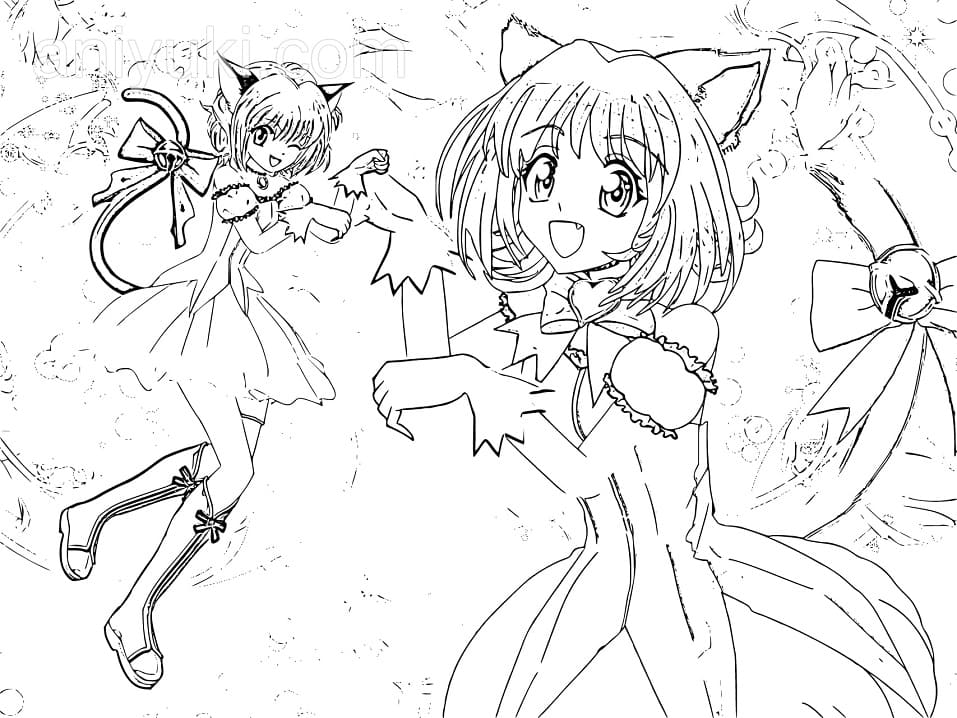 Coloriage Filles de Tokyo Mew Mew imprimables