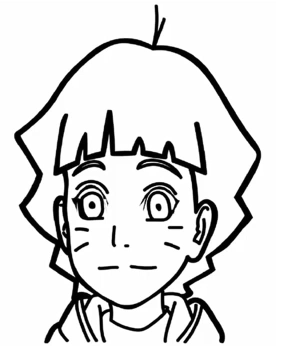 Coloriage Himawari souriant