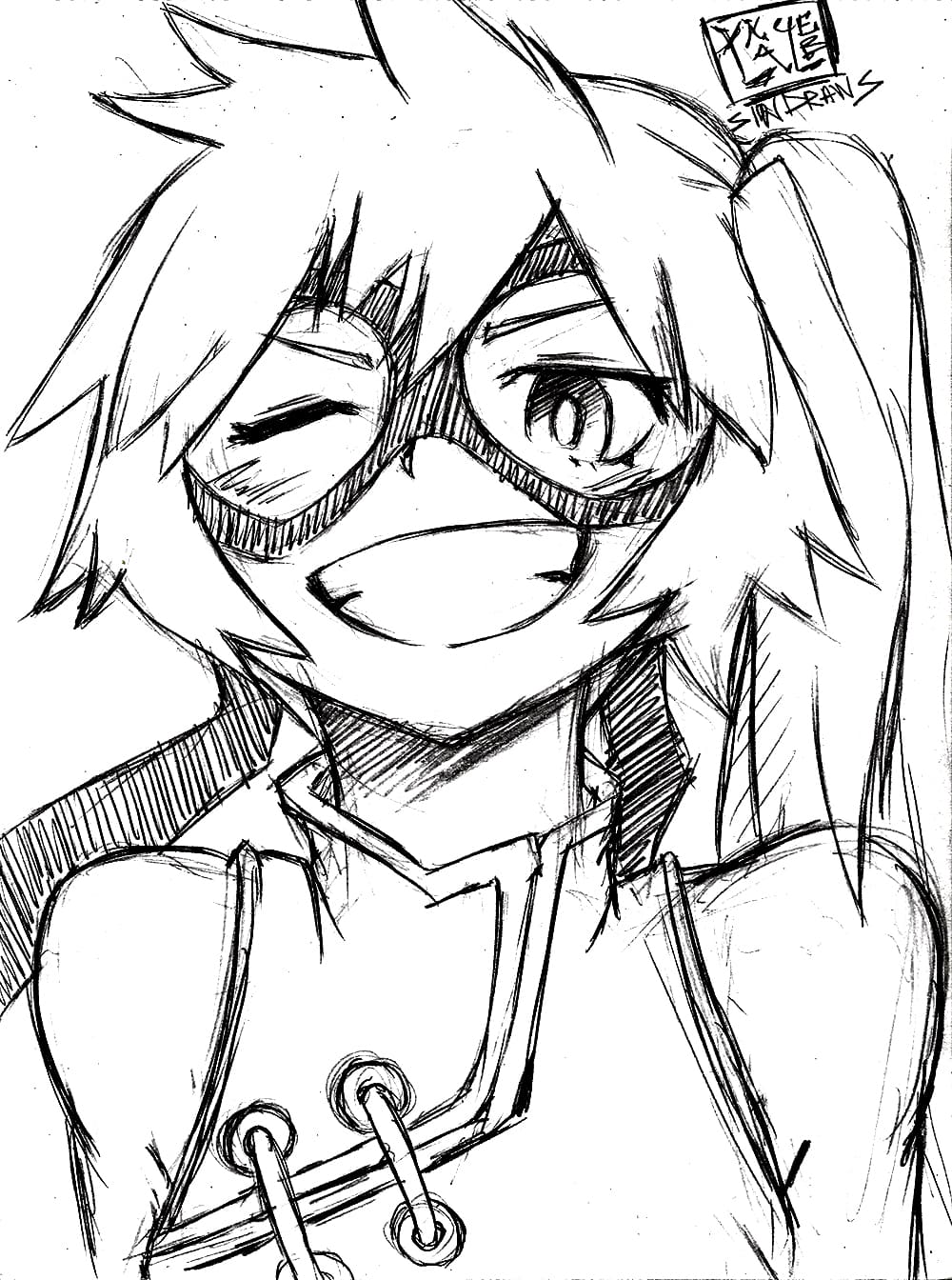 Coloriage Itsuka Kendo est heureux
