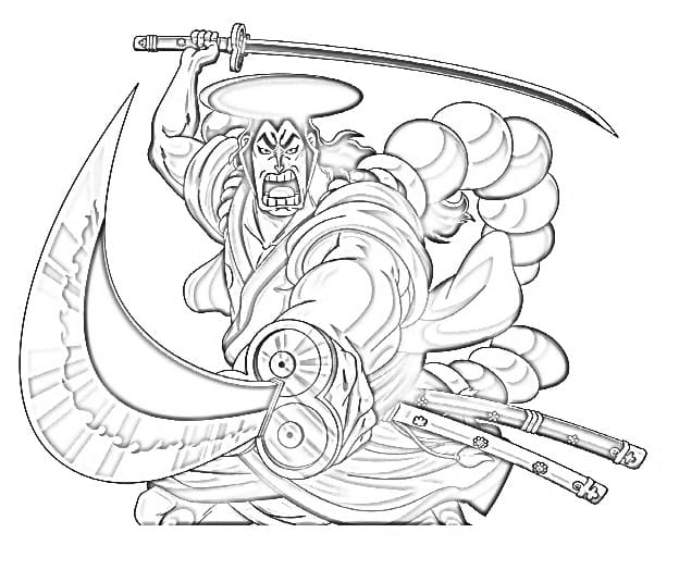 Coloriage Kozuki Oden en colère
