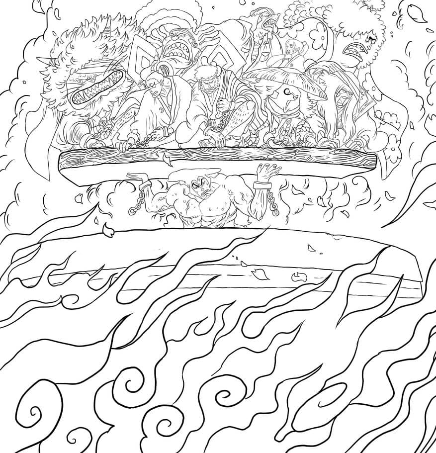 Coloriage Kozuki Oden Sauve tout le monde