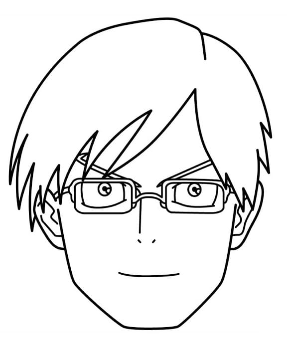 Coloriage Le visage de Tenya Iida
