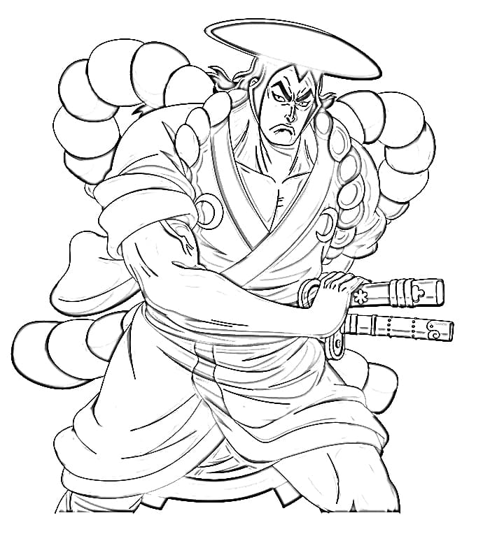 Coloriage Oden de One Piece