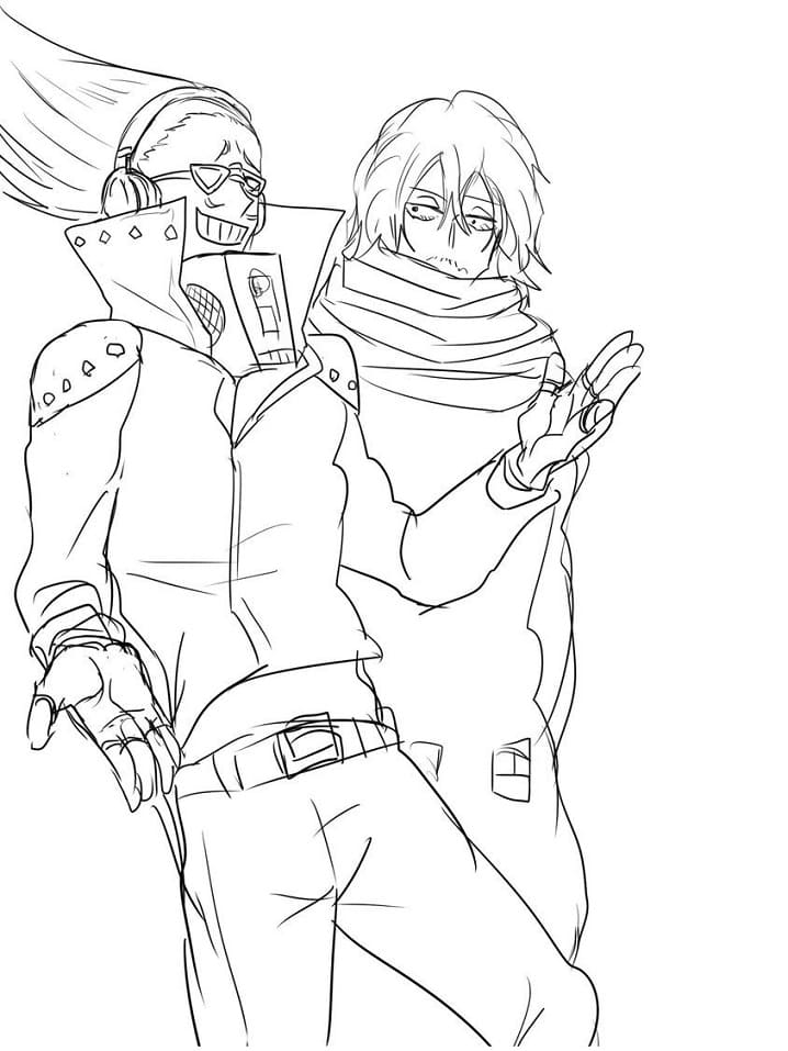 Coloriage Present Mic et Shota Aizawa