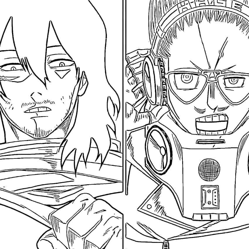 Coloriage Shota Aizawa et Present Mic