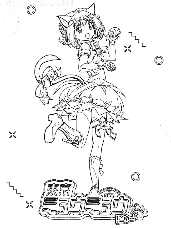 Coloriage Tokyo Mew Mew Fille