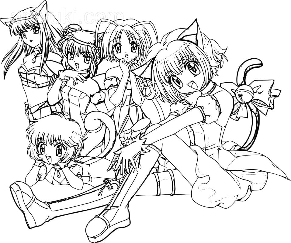 Coloriage Tokyo Mew Mew personnage Filles