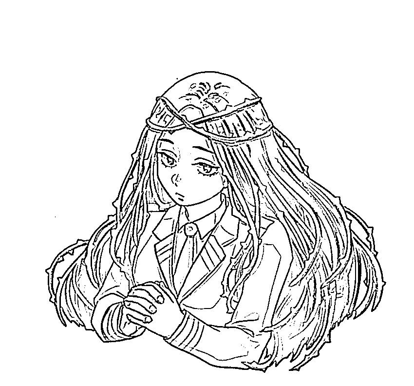 Coloriage Visage d'Ibara Shiozaki