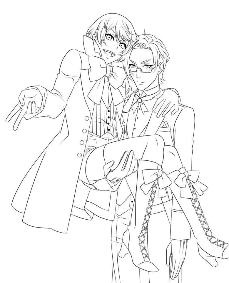 Coloriage Alois et Claude de Black Butler