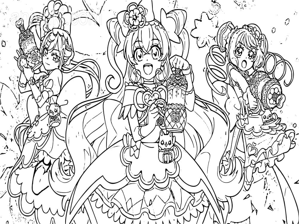 Coloriage Anime Delicious Party Pretty Cure